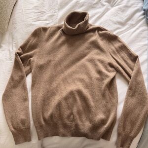 Few Moda CAARA Tan Cashmere Turtleneck Sweater